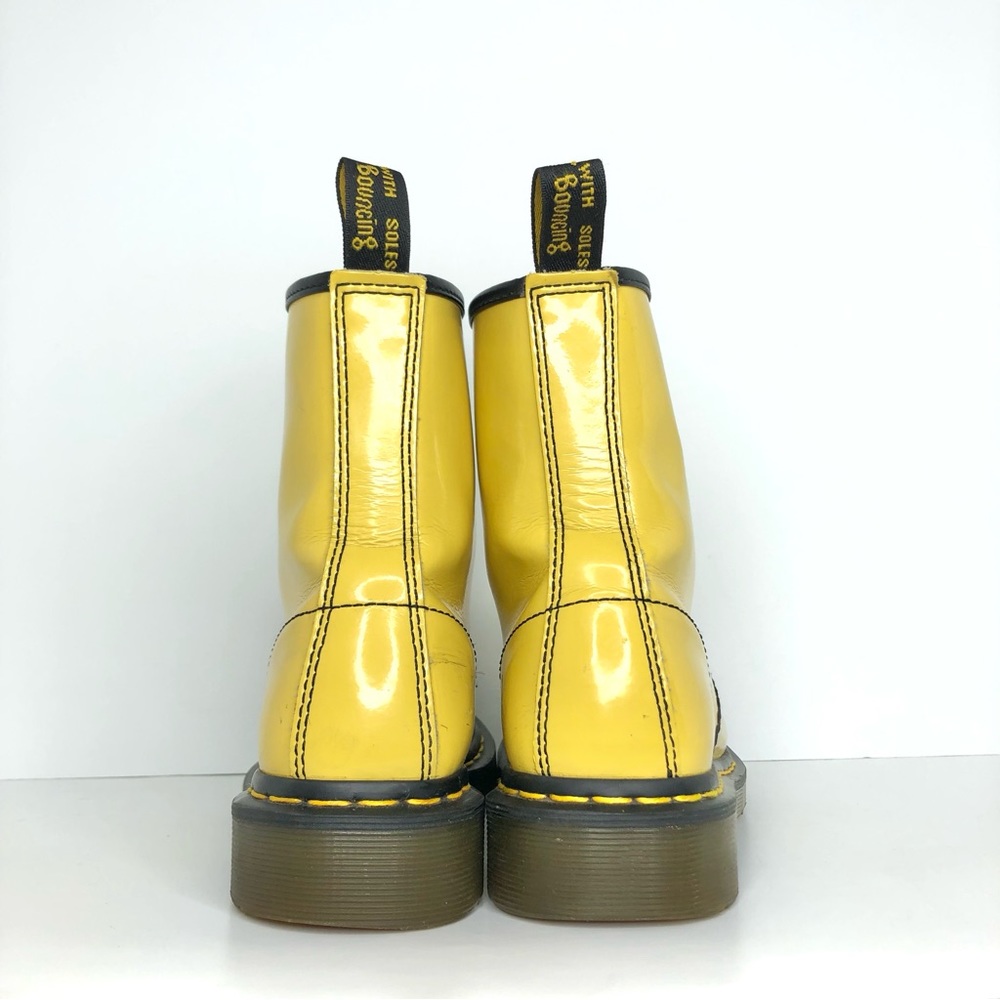 Dr Martens 1460 Pascal Patent Yellow Ankle Boots Women’s 7 Shoes - Picture 8 of 13